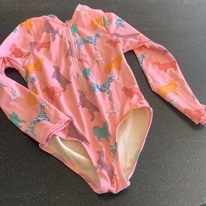 Kids one piece bathing suit with DOGS!!